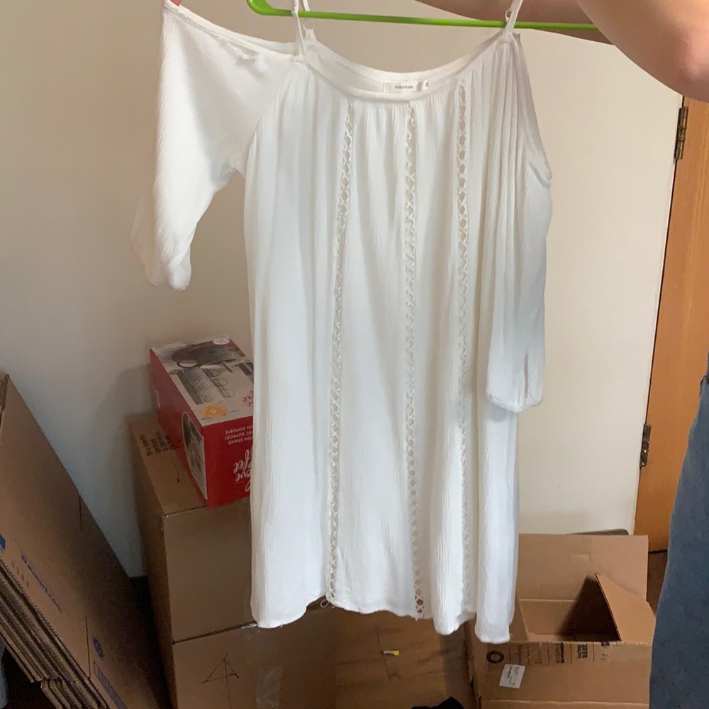 Maurices white cold shoulder dress